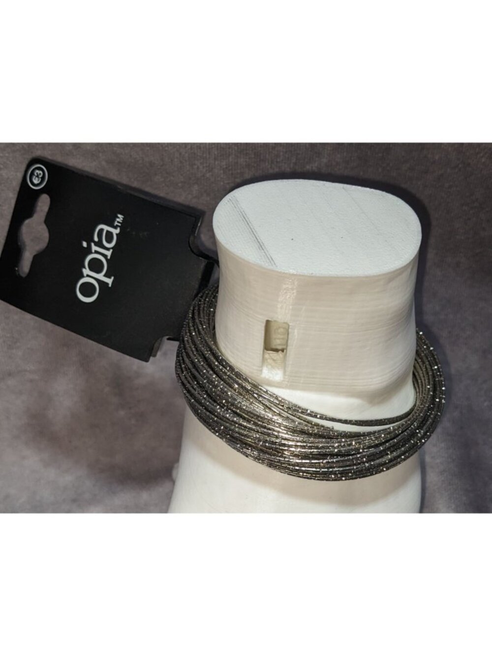 Glam Opia Silver Tone Layered Multi Strand Bracelet Textured Statement Jewelry - Picture 3 of 3